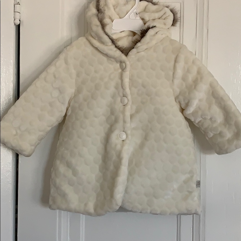 Ivory Plush toddler jacket 18M
